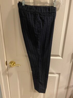 LOFT Navy Riviera Eyelet Pants
